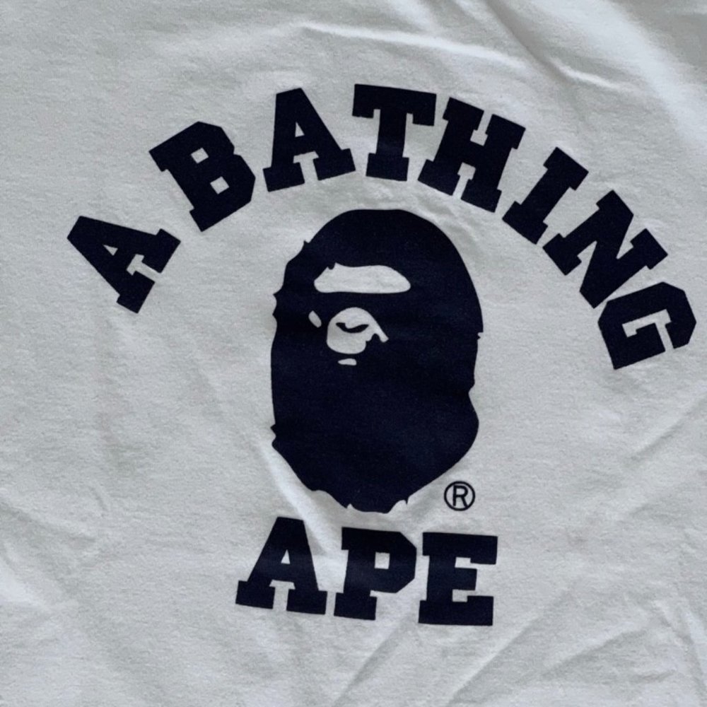 A Bathing Ape Busy Works Black Logo T Shirt Sz L